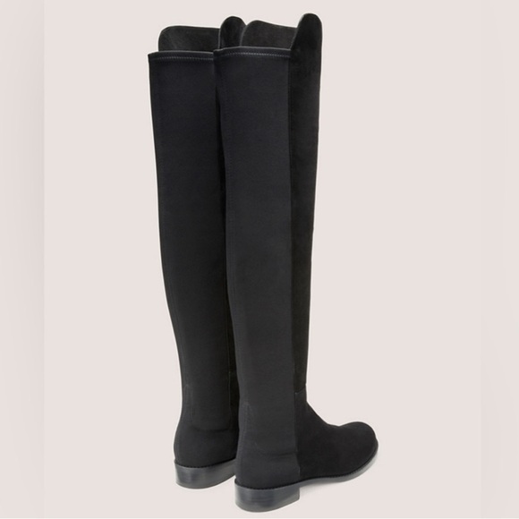 Stuart Weitzman Black Suede 5050 Over the Knee Pull-On With Stretch Back Boots - Picture 14 of 15